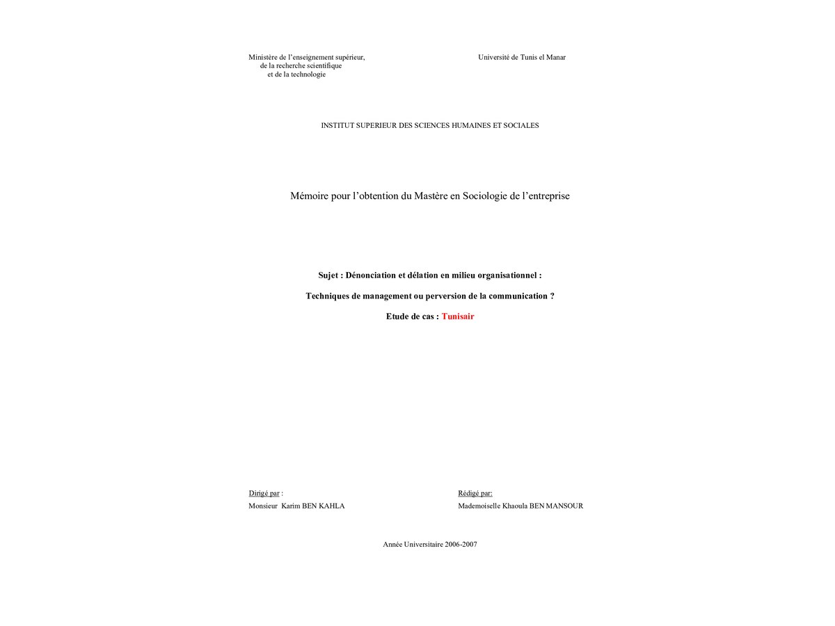 Dénonciation et Délation en Milieu Organisationnel - Techniques de Management ou Perversion de la
