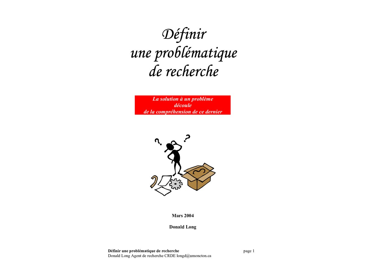 Definir une Probletatique