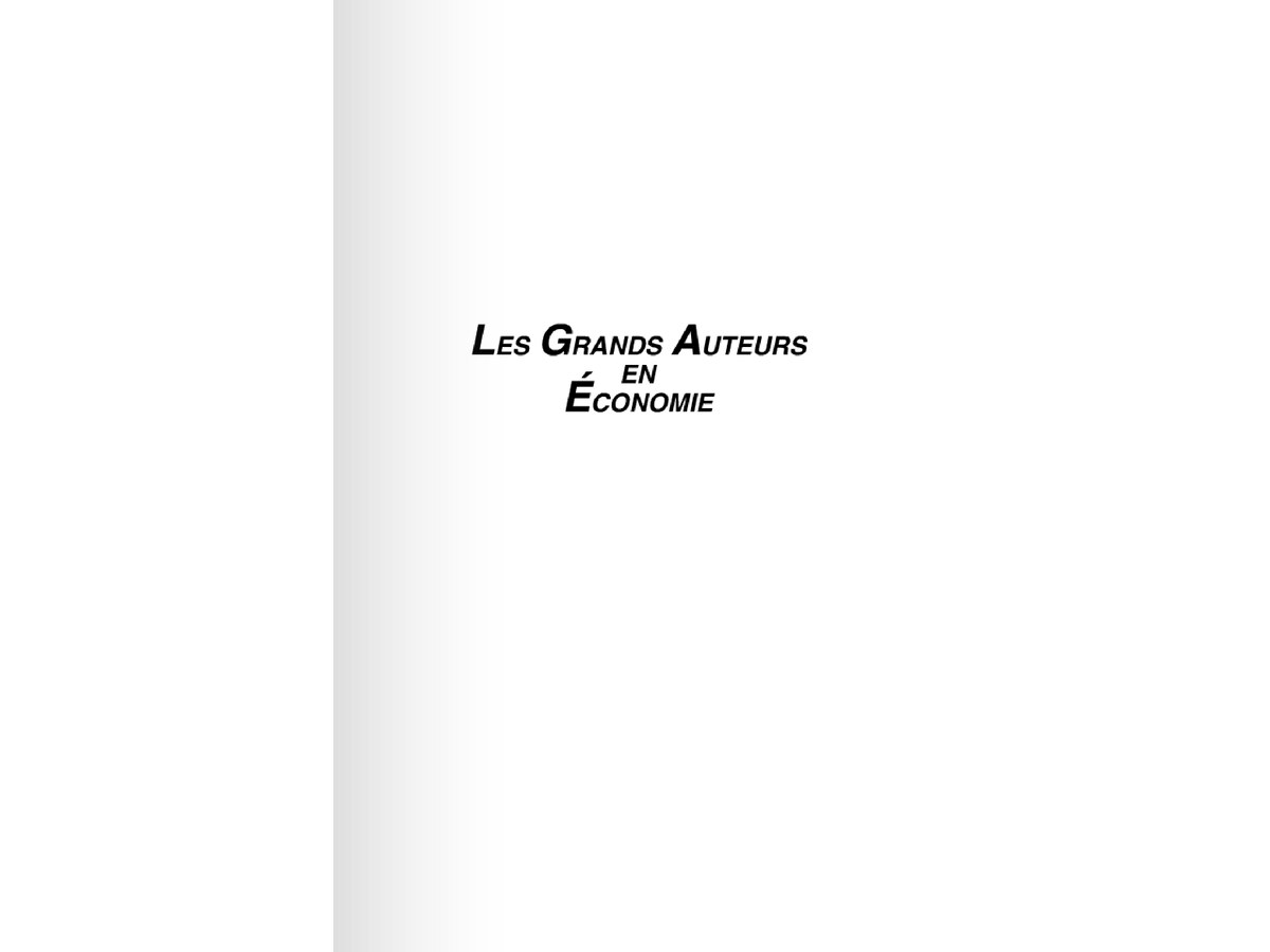 Grands Auteurs Economie