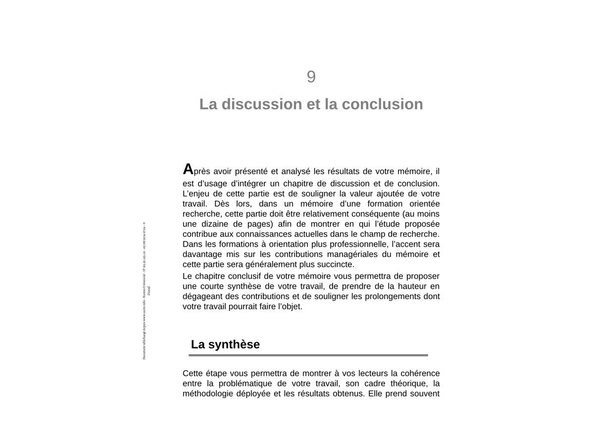 La discussion et la conclusion