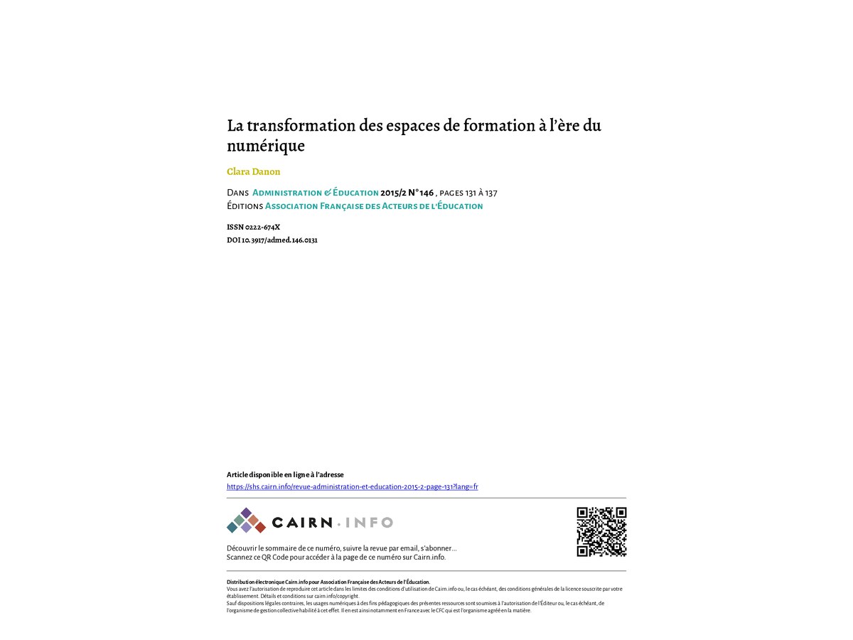 La transformation des espaces de formation à l’ère du numérique