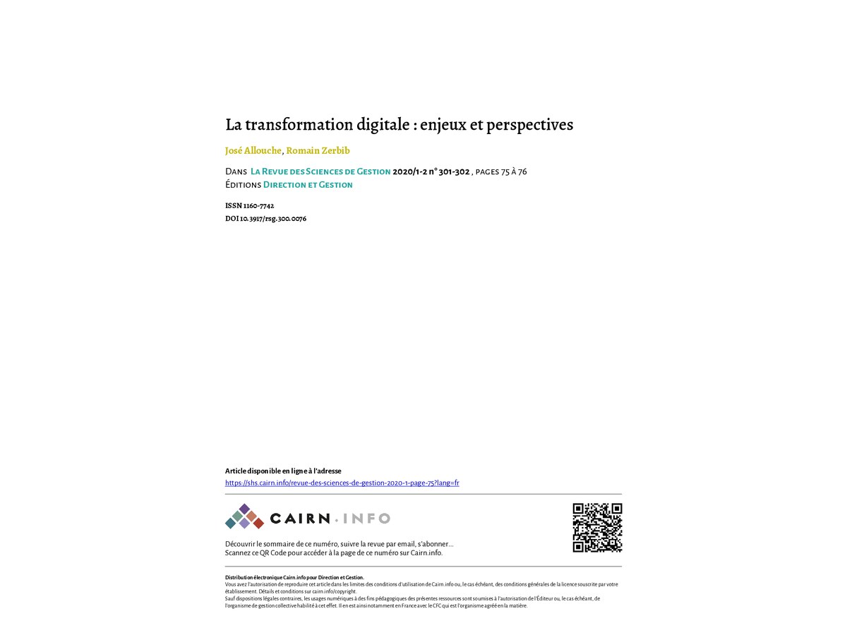 La transformation digitale : enjeux et perspectives