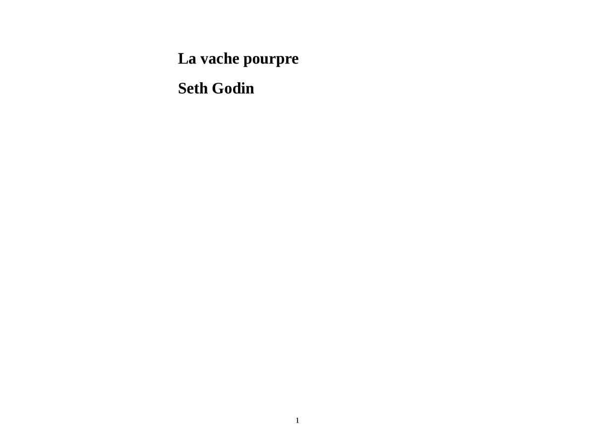 La vache pourpre de SETH GODIN