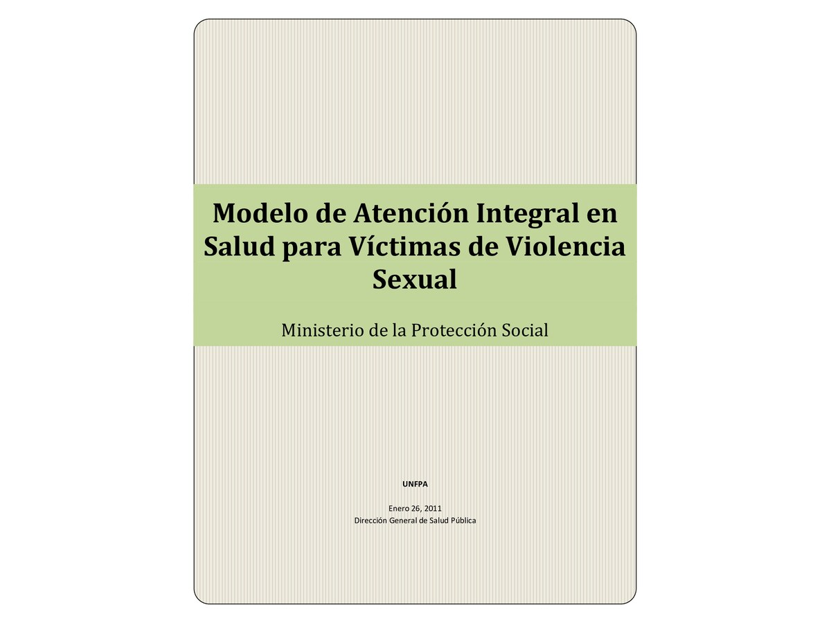 Modelo de Atención Integral en Salud para Víctimas de Violencia Sexual