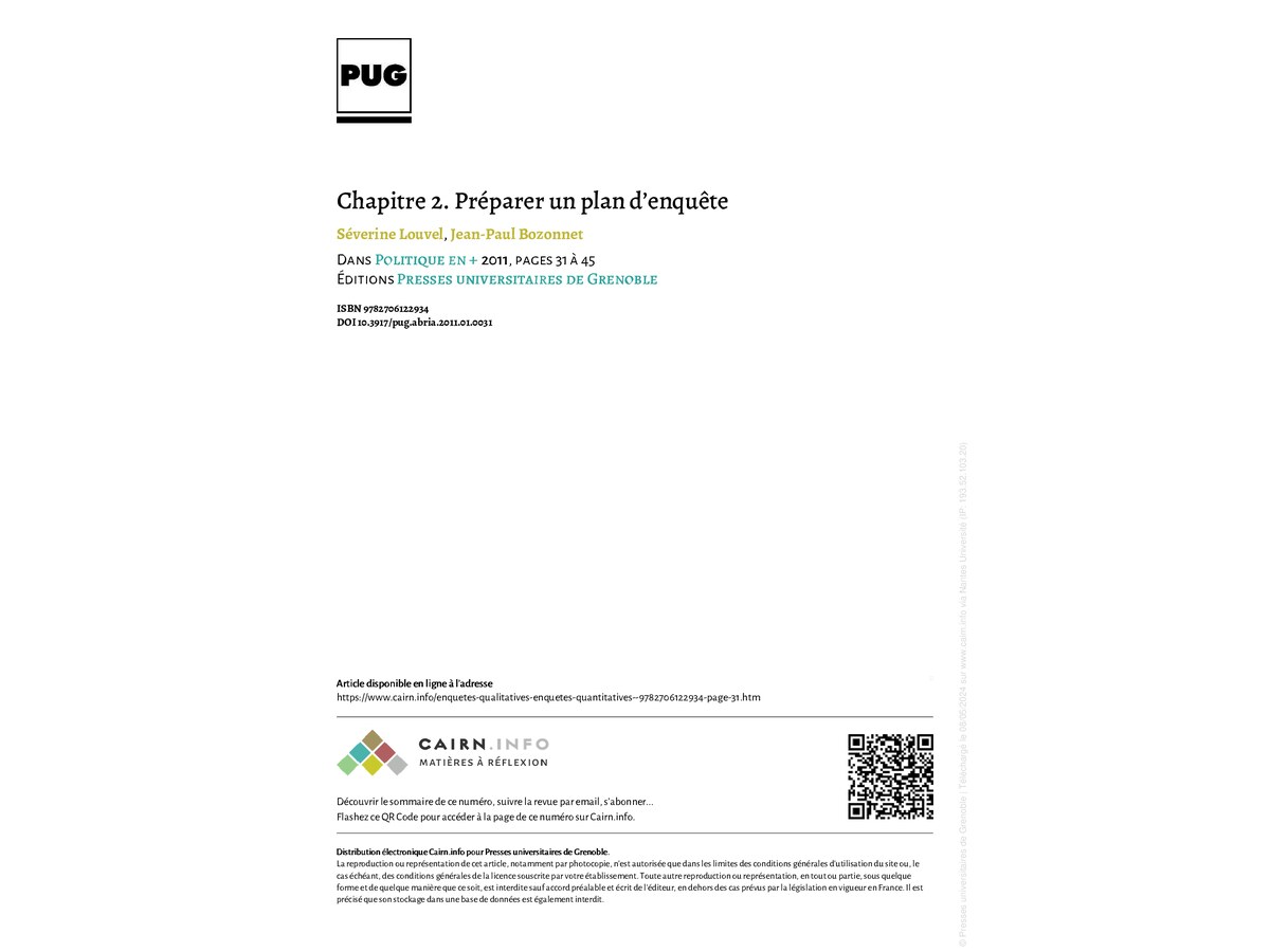 Préparer un plan d’enquête