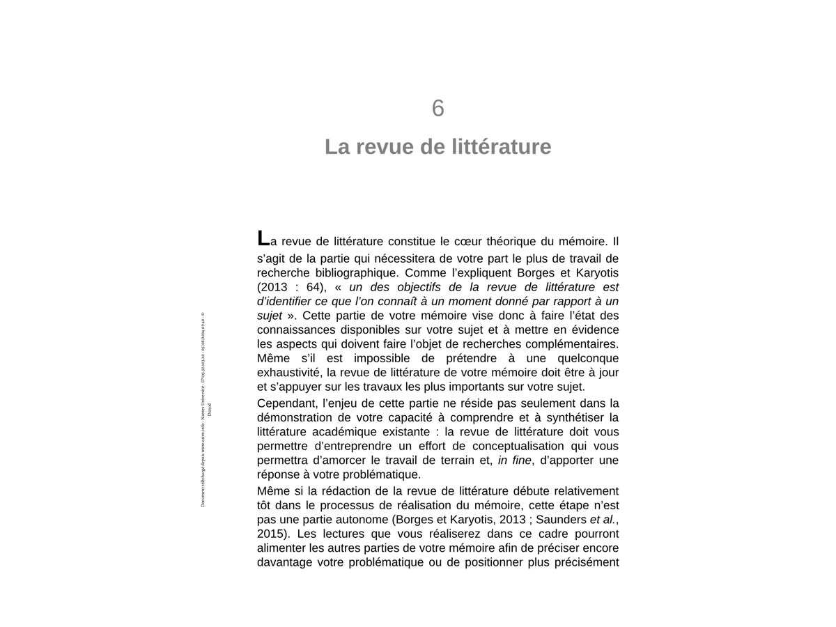 Revue de littérature