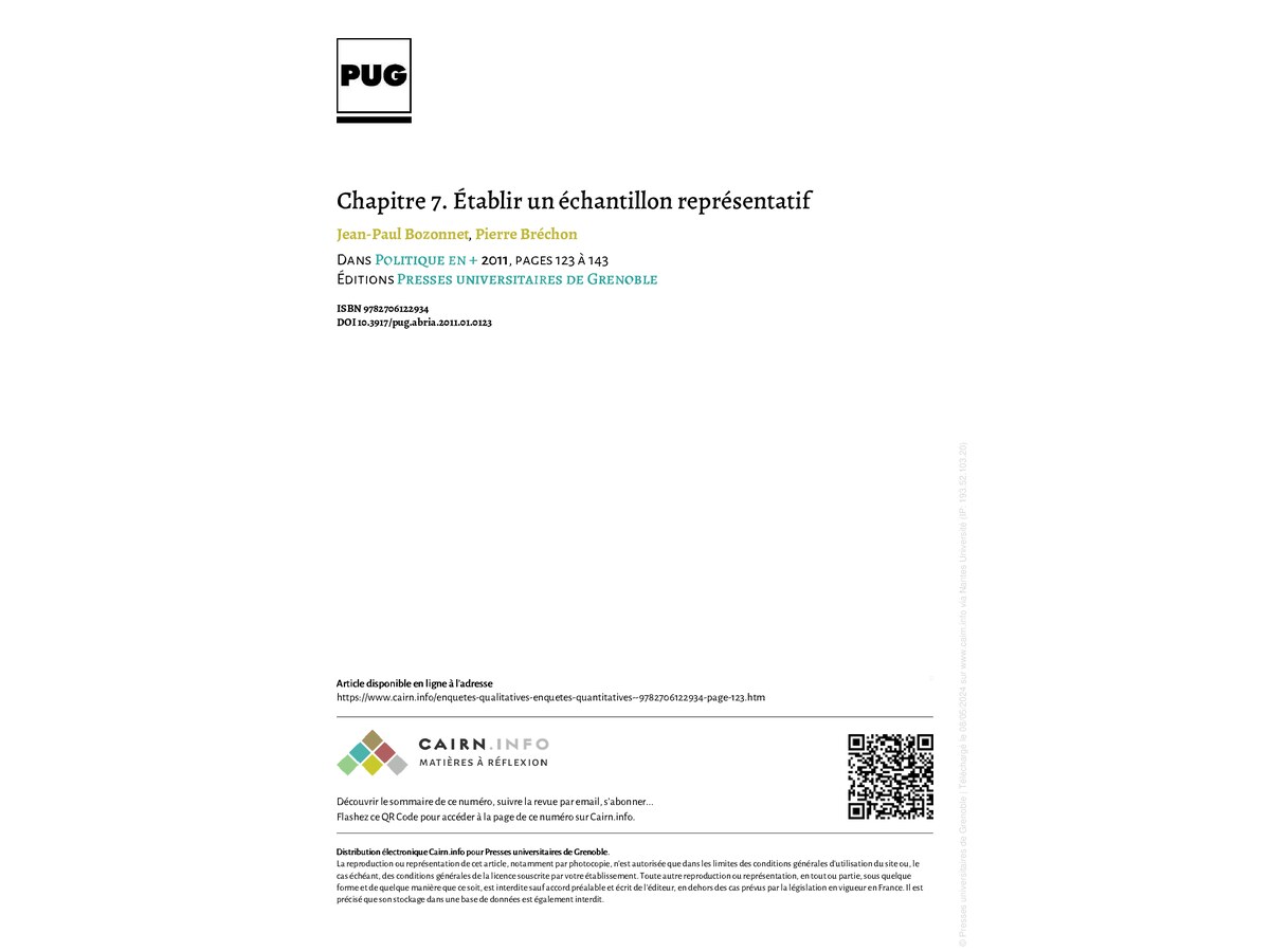 Établir un échantillon représentatif