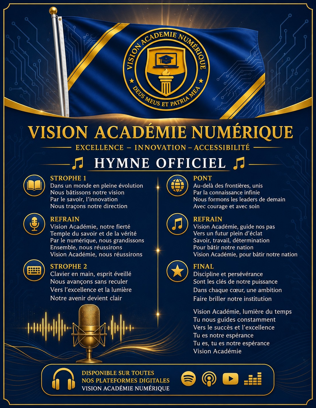 Paroles de l’hymne institutionnel